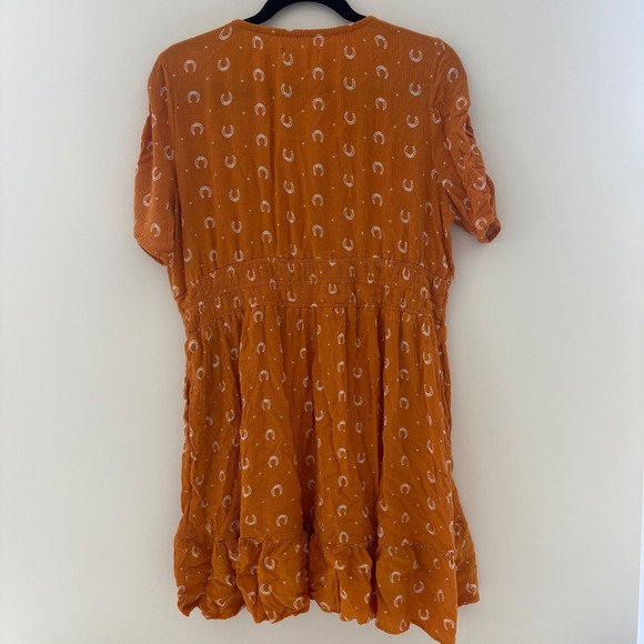 Idyllwind by Miranda Lambert XL Horseshoe Print Dress Smocked Waist V-Neck - Picture 5 of 11